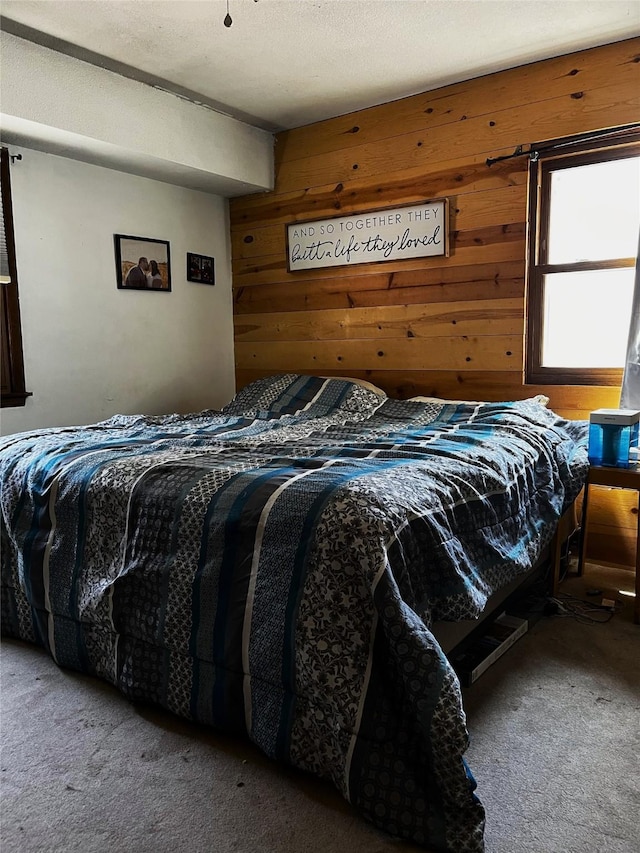 815 Knob Hill Dr, Des Moines, IA 50317 - bedroom with carpet and wooden walls