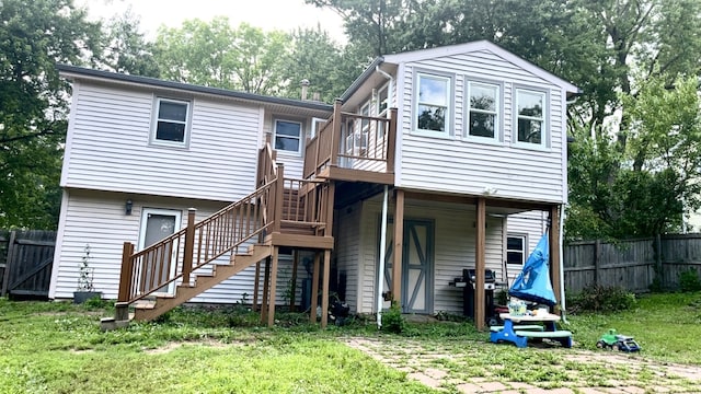 815 Knob Hill Dr, Des Moines, IA 50317 - rear view of property with stairs and a deck