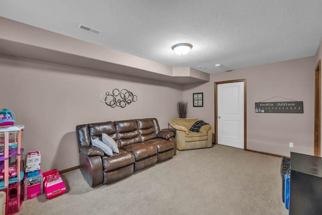 1329 Joshua Cir SE, Bondurant, IA 50035 - living room featuring carpet and a textured ceiling