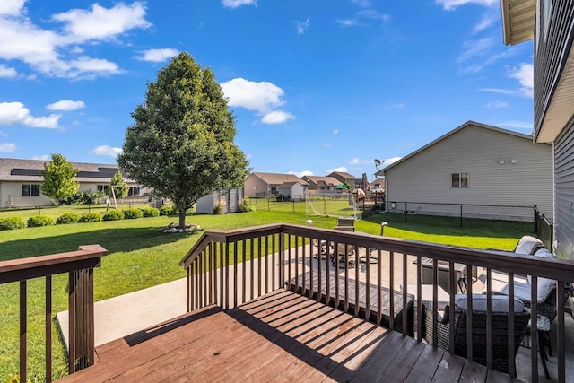 1329 Joshua Cir SE, Bondurant, IA 50035 - deck with a residential view and a fenced backyard