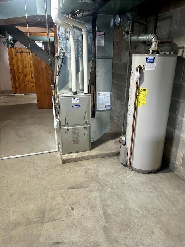 2327 Glenbrook Dr, Des Moines, IA 50316 - utility room featuring gas water heater and heating unit
