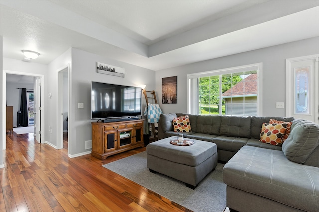 711 Kitterman Cir, Norwalk, IA 50211 - living area with wood finished floors and a raised ceiling