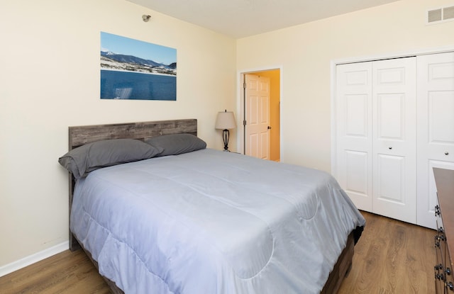 2323 E Porter Ave Unit 36, Des Moines, IA 50320 - bedroom featuring wood finished floors, a closet, and a mountain view