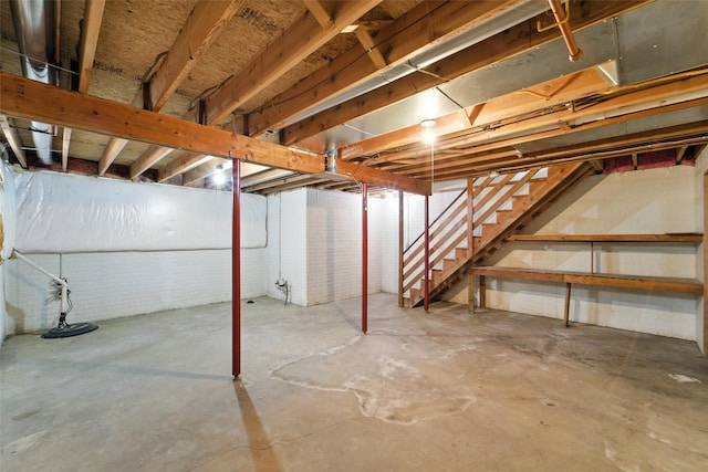1228 64th St, West Des Moines, IA 50266 - unfinished basement with stairway