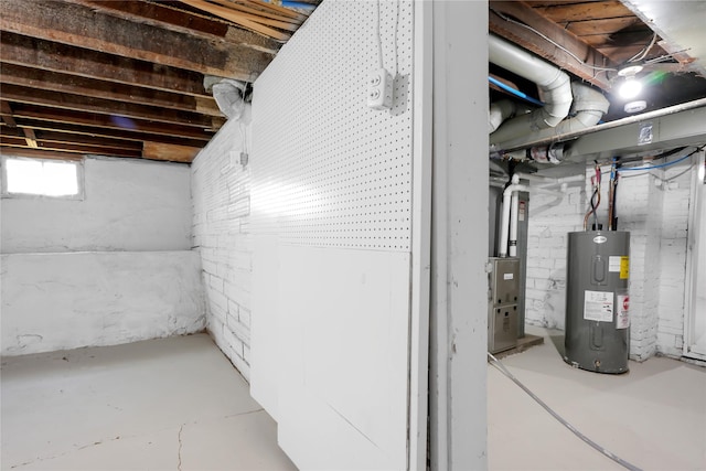 403 E 2nd St S, Newton, IA 50208 - basement featuring electric water heater and heating unit