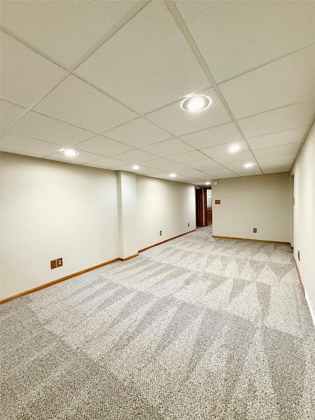 3355 Kinsey Ave, Des Moines, IA 50317 - finished basement featuring carpet floors, recessed lighting, and a drop ceiling