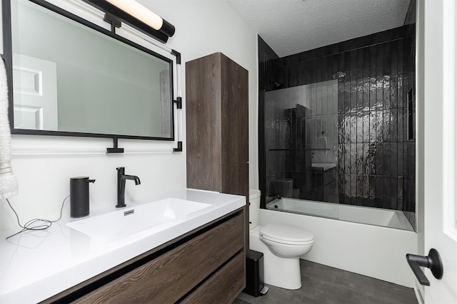1286 Glen Oaks Dr, West Des Moines, IA 50266 - full bathroom featuring vanity, bathing tub / shower combination, and a textured ceiling