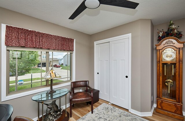 690 SE Driftwood Ln, Waukee, IA 50263 - living area with ceiling fan and light wood-style floors