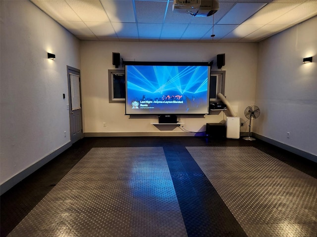 1346 48th St, Des Moines, IA 50311 - cinema featuring carpet flooring and a drop ceiling