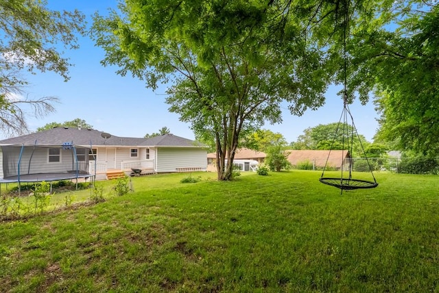 2560 E Sheridan Ave, Des Moines, IA 50317 - view of grassy yard with a trampoline