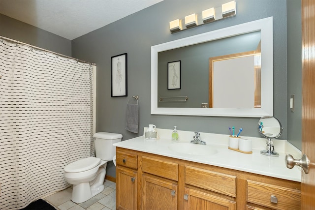 3540 E University Ave, Des Moines, IA 50317 - bathroom featuring vanity, tile patterned flooring, and a shower with shower curtain