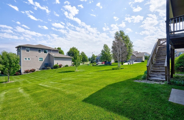 9305 Sugar Creek Cir, West Des Moines, IA 50266 - view of grassy yard with stairs