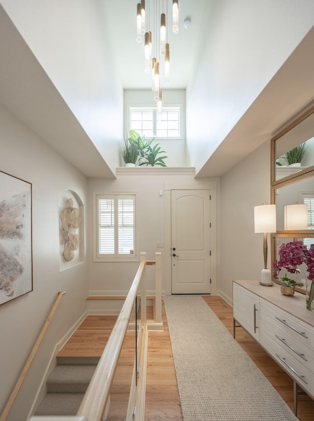 255 S 41st St Unit 171, West Des Moines, IA 50265 - entryway with a towering ceiling and light wood-style flooring