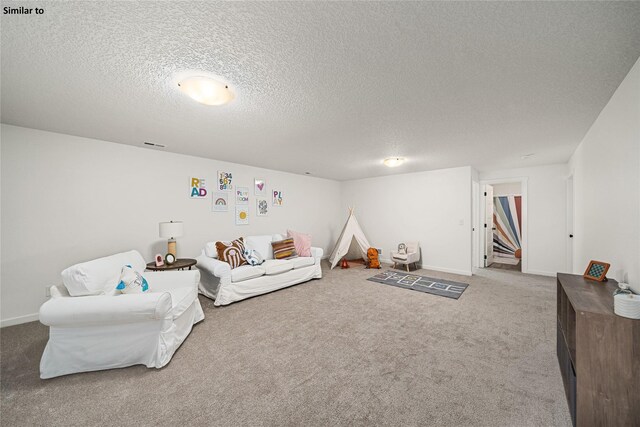 1620 NW Jackson Dr, Ankeny, IA 50023 - living area featuring carpet floors and a textured ceiling