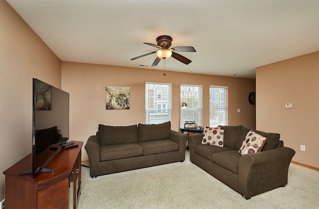 8302 Westown Pkwy Unit 3102, West Des Moines, IA 50266 - living area featuring carpet flooring and a ceiling fan