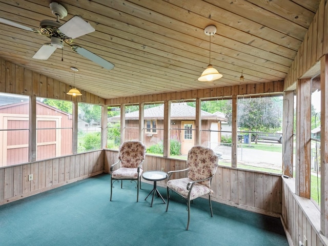 2400 Farwell Rd, Des Moines, IA 50317 - sunroom / solarium featuring ceiling fan, plenty of natural light, and vaulted ceiling