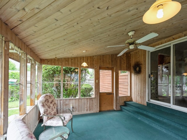 2400 Farwell Rd, Des Moines, IA 50317 - sunroom / solarium with ceiling fan and lofted ceiling