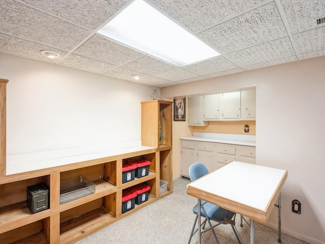 2400 Farwell Rd, Des Moines, IA 50317 - home office featuring light colored carpet and a paneled ceiling