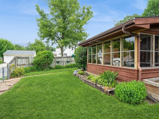 2400 Farwell Rd, Des Moines, IA 50317 - fenced backyard with a sunroom
