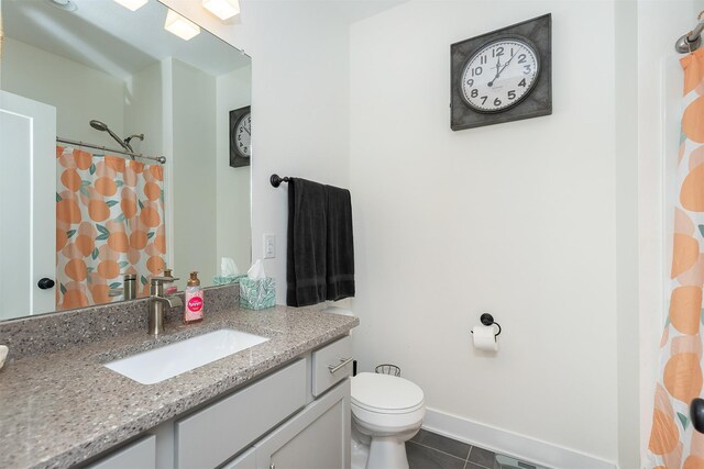 309 NW Beechwood Dr, Grimes, IA 50111 - bathroom with tile patterned flooring, vanity, and curtained shower