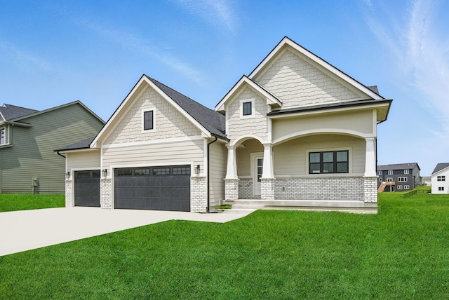 55 NW Alderleaf Dr, Waukee, IA 50263 - craftsman-style house with a garage, a porch, a front yard, and driveway