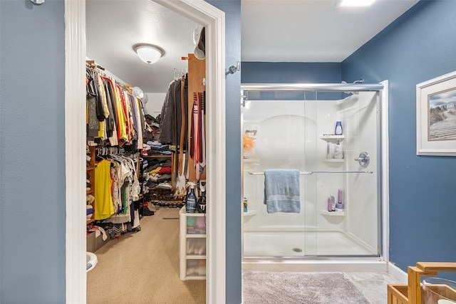 54 Four Winds Dr, Clear Lake, IA 50428 - full bath featuring a stall shower and a spacious closet