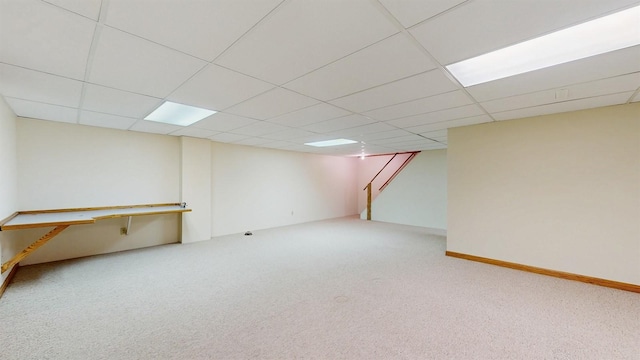 4610 SE 7th St, Des Moines, IA 50315 - finished below grade area featuring carpet flooring and a drop ceiling