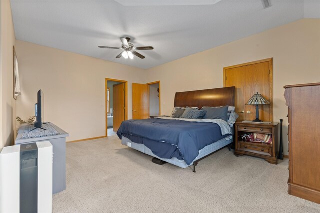 2400 Ridgetop Cir, Ames, IA 50014 - bedroom featuring light colored carpet and ceiling fan