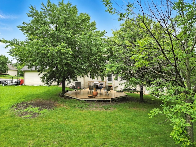 2400 Ridgetop Cir, Ames, IA 50014 - view of green lawn with a wooden deck