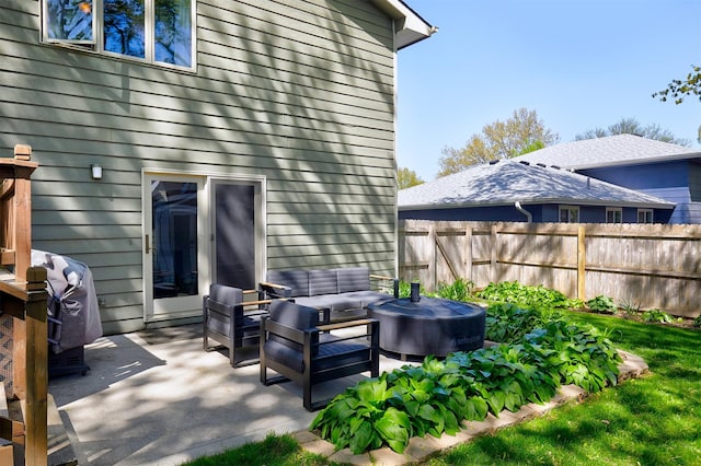 5208 Pommel Pl, West Des Moines, IA 50265 - rear view of house with outdoor lounge area and a patio