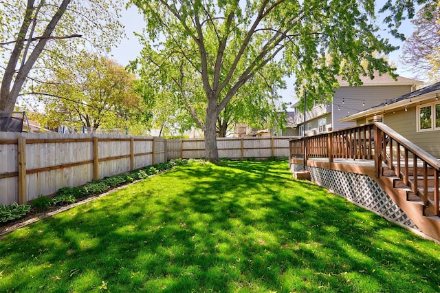 5208 Pommel Pl, West Des Moines, IA 50265 - fenced backyard featuring a wooden deck and stairs