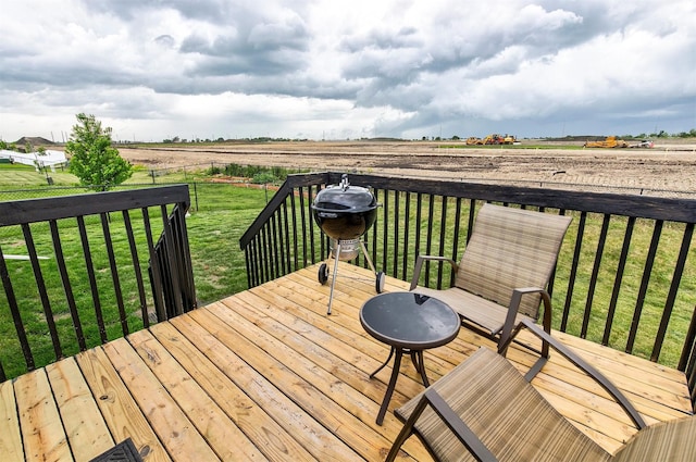 1115 Locust St, Waukee, IA 50263 - wooden deck with a view of countryside and a lawn