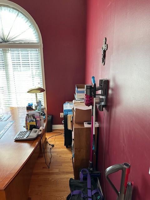 4017 160th St, Urbandale, IA 50323 - home office with light wood-style floors