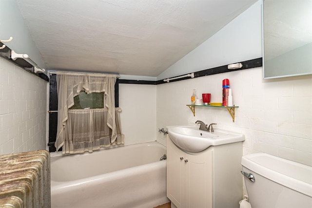 213 S Wilmoth Ave, Ames, IA 50014 - full bath featuring a bath, vanity, and lofted ceiling