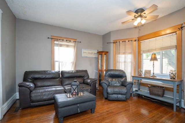 314 E 3rd St N, Newton, IA 50208 - living area with ceiling fan and wood finished floors