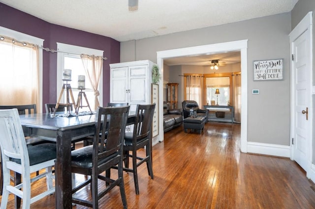 314 E 3rd St N, Newton, IA 50208 - dining area featuring wood finished floors and ceiling fan