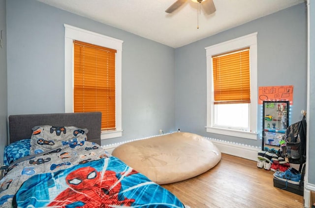 314 E 3rd St N, Newton, IA 50208 - bedroom featuring wood finished floors and ceiling fan