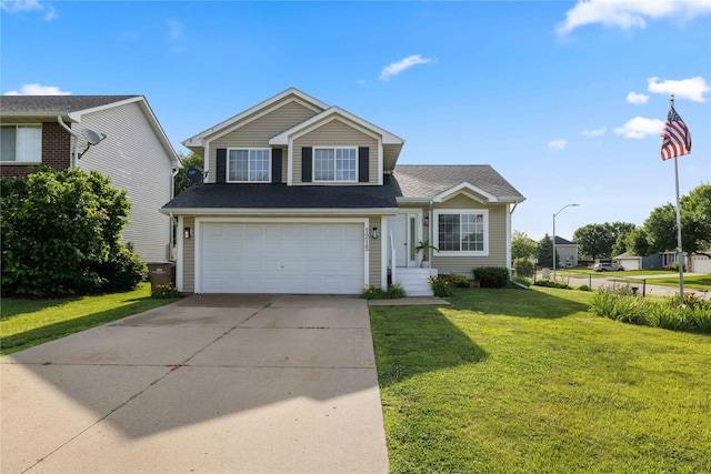 1215 7th Ave SE, Altoona, IA 50009 - traditional-style house featuring concrete driveway, a front lawn, a garage, and a shingled roof