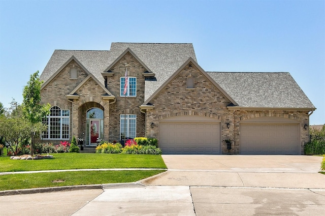 15222 Wilden Dr, Urbandale, IA 50323 - view of front of property featuring brick siding, concrete driveway, a front lawn, and roof with shingles