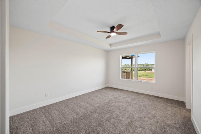 305 S Valley View Dr, Norwalk, IA 50211 - carpeted empty room with a tray ceiling and a ceiling fan