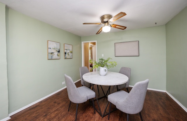 221 9th St, West Des Moines, IA 50265 - dining area featuring wood finished floors and a ceiling fan