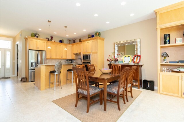 862 Glen Oaks Ter, West Des Moines, IA 50266 - dining area featuring recessed lighting and light tile patterned floors