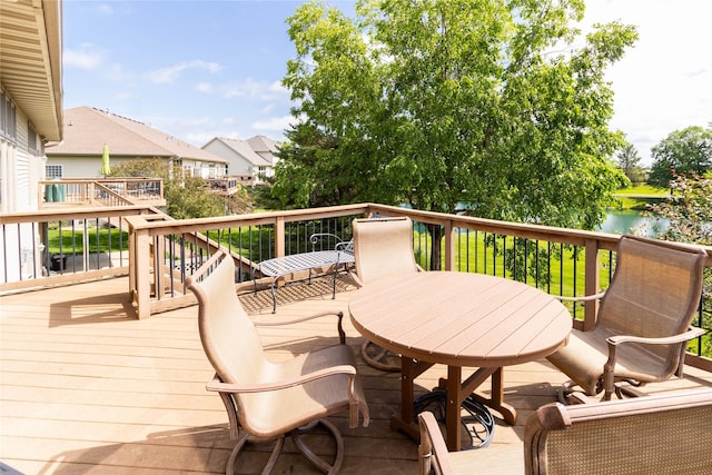 862 Glen Oaks Ter, West Des Moines, IA 50266 - wooden deck featuring a water view