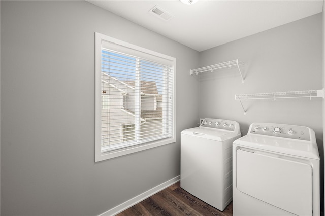 832 Kinney Cir NE, Bondurant, IA 50035 - washroom with washer and dryer and dark wood-style flooring