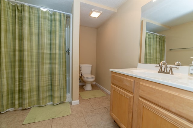 2726 SE 11th St, West Des Moines, IA 50265 - full bathroom with vanity, tile patterned flooring, and a shower with shower curtain