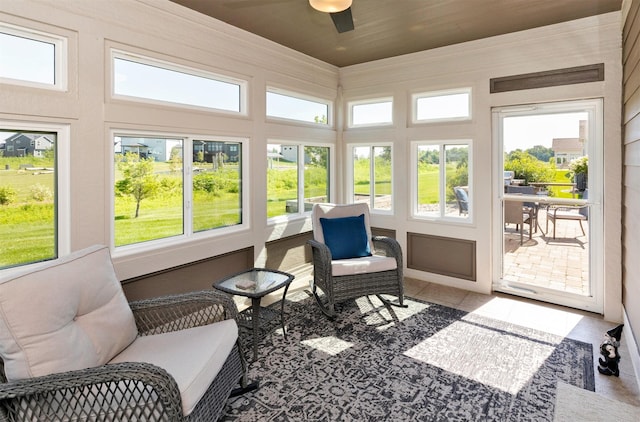 17475 Baxter Dr, Clive, IA 50325 - sunroom with a high ceiling and tile patterned floors