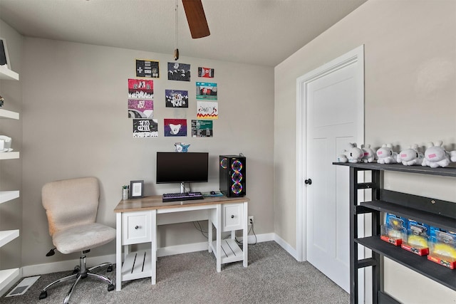 2817 NW Lois Ln, Ankeny, IA 50023 - office area featuring light carpet and ceiling fan