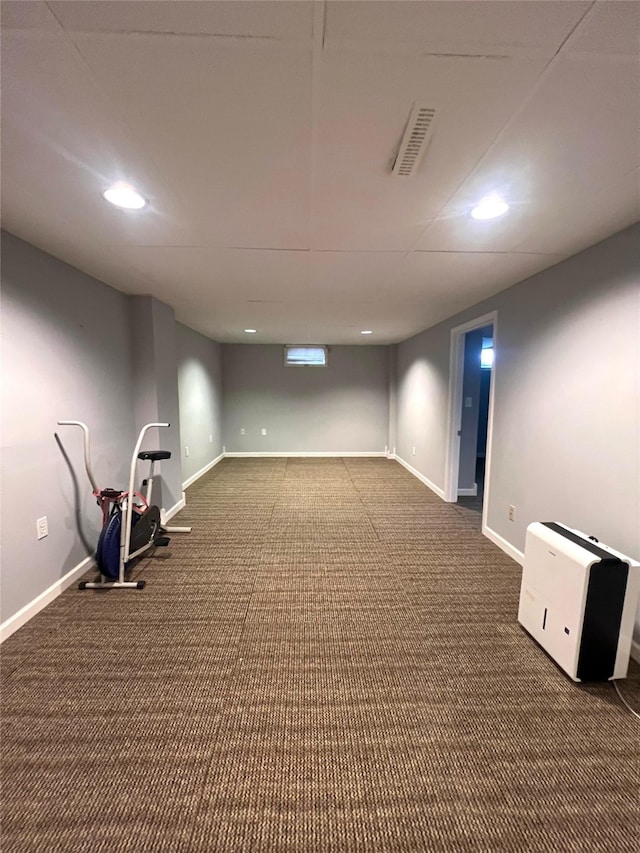2612 Grandview Ave, Des Moines, IA 50317 - finished below grade area featuring recessed lighting and carpet