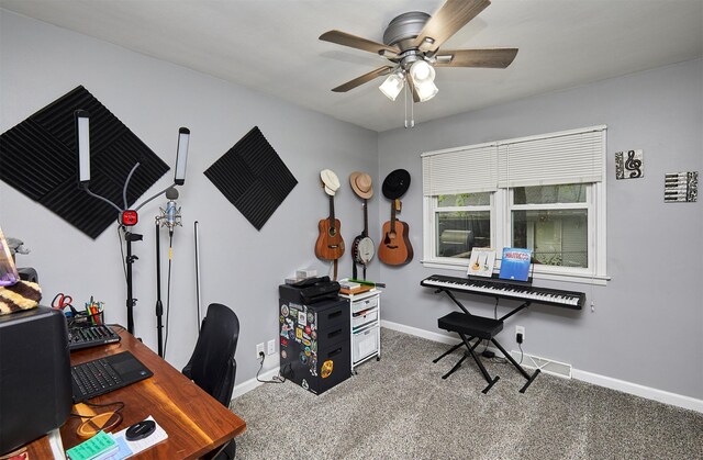 3925 55th St, Des Moines, IA 50310 - carpeted office space with ceiling fan and baseboards