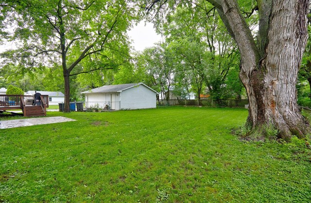 3925 55th St, Des Moines, IA 50310 - fenced backyard with a wooden deck